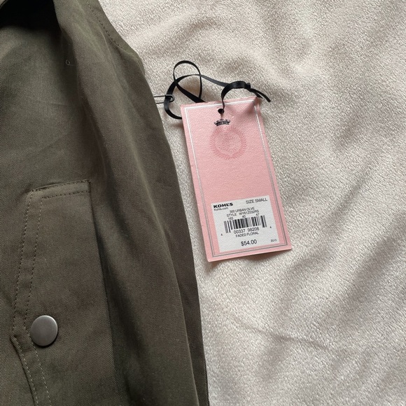 NWT Juicy Couture Army/Olive Green Button Vest - Picture 3 of 4